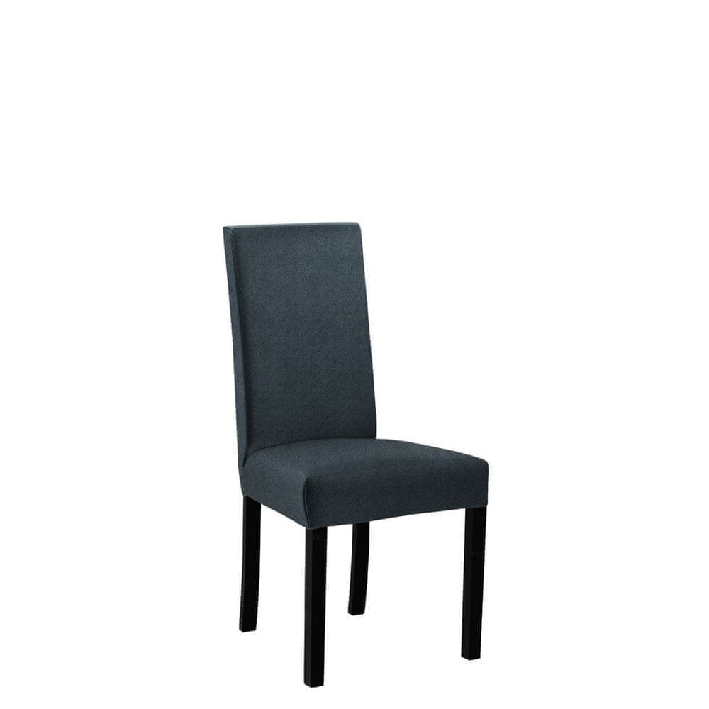 Veneti Jedálenská čalúnená stolička ENELI 2 - čierna / námornícka modrá